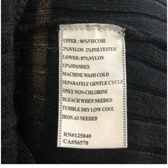 INTERMIX Women's Black Sheer Knit Bodysuit Size L Off-Shoulder Top - Picture 7 of 7